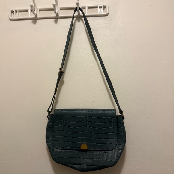 Madewell The Abroad Croc Embossed Leather Edition Crossbody Shoulder Bag - Picture 3 of 10